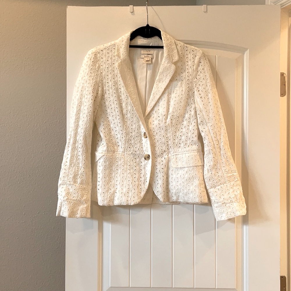 J.crew white eyelet blazer